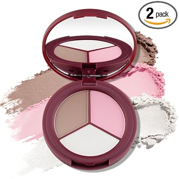 Color Nymph Paleta de contorno de 3 tonos con resaltador bronceador rubor para una piel clara, paleta de maquillaje para resaltar y contornear para esculpir + brillar, vegano, libre de crueldad