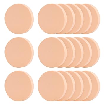 24 esponjas redondas de maquillaje de 2.2 pulgadas, almohadillas de esponja de maquillaje en polvo, base de crema, licuadora, aplicadores de esponja cosmética, soplos de polvo facial para ojos