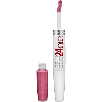Maybelline Super Stay 24, Maquillaje de labial líquido de 2 pasos, color de larga duración altamente pigmentado con bálsamo hidratante, Blush On, rosa, 1 unidad