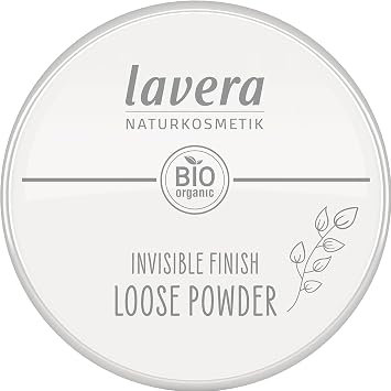 lavera Polvo suelto con acabado invisible, polvo fijador de larga duración, establece maquillaje y proporciona un acabado mate, polvo facial transparente, certificado PETA, vegano, fabricado en