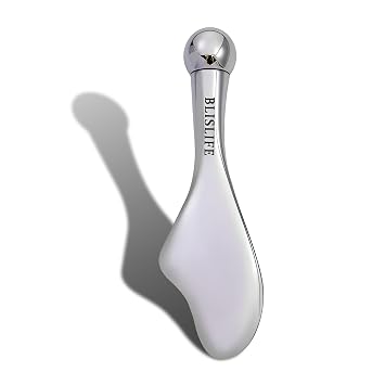 Mini barra para el cuidado de los ojos, rodillo facial para eliminar la hinchazón ocular, aligerar las arrugas, herramienta de cuidado de la piel Gua Sha Beauty, masajeador de cuidado facial para mujeres (aleación de zinc)