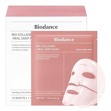 BIODANCE Máscara profunda real de bio-colágeno, máscara facial de hidrogel hidratante durante la noche, minimización de poros, regordecimiento, mejora de la elasticidad, cuidado de la piel coreano