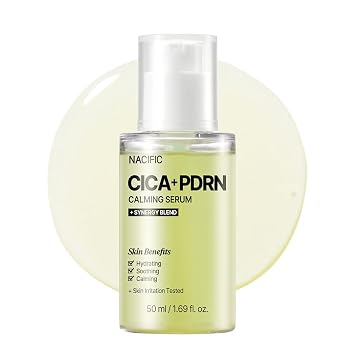 NACIFIC Cica PDRN Centella Serum (ampolla Centella) 1.69 fl oz / 1.7 fl oz, suero coreano para pieles sensibles, reparación de barrera calmante e hidratante, alivio del enrojecimiento, cuidado de la piel coreana