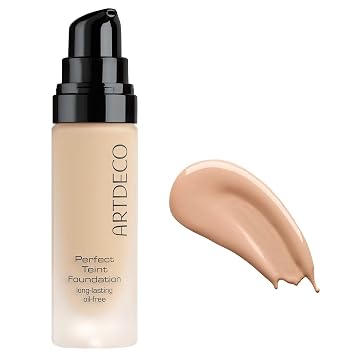 ARTDECO Perfect Teint Foundation - Natural N°35 - Fórmula líquida ligera - Cobertura media a completa - Sin efecto similar a la máscara - Oculta imperfecciones - Maquillaje vegano - Hyaluron - 0.67 onzas líquidas