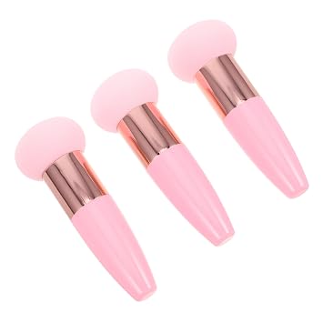 Mushroom Makeup Sponge with Handle Pink 3pcs for Foundation