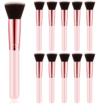 Tanlade - 10 pinceles de base a granel, pinceles de maquillaje con parte