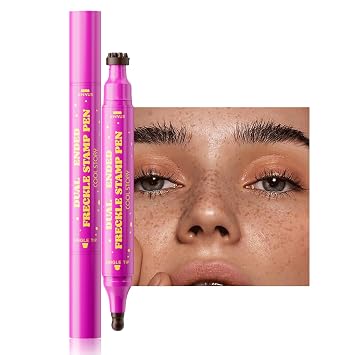 Beauty Glazed Bolígrafo de sello de pecas de doble punta – Maquillaje realista de pecas falsas con sello de esponja suave y punta de precisión – Marcador de pecas impermeable de larga duración para un