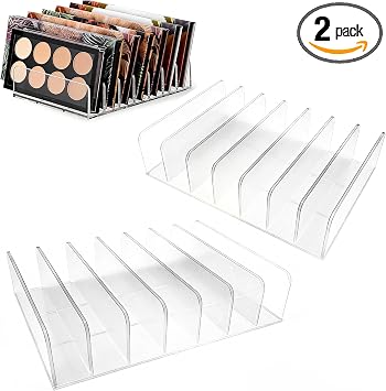 Paquete de 2 paletas de sombra de ojos de acrílico transparente de 7