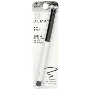 Almay Delineador de ojos con sacapuntas integrado, negro 205, paquetes de 0.01 onzas (paquete de 1)