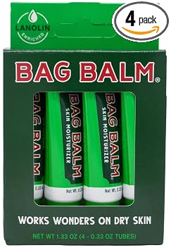 Bag Balm Caja de regalo original de crema hidratante para la piel, 0.33 onzas, paquete de 4 tubos de bálsamo labial