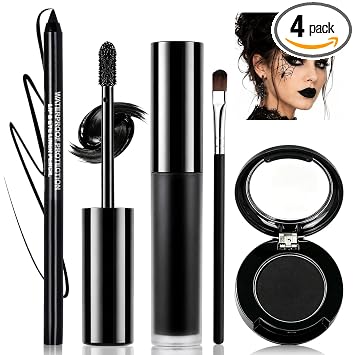 Set de delineador de ojos de sombra de ojos de lápiz labial negro