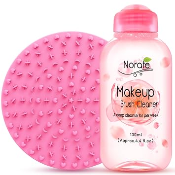 Norate Solución limpiadora de brochas de maquillaje con alfombrilla de