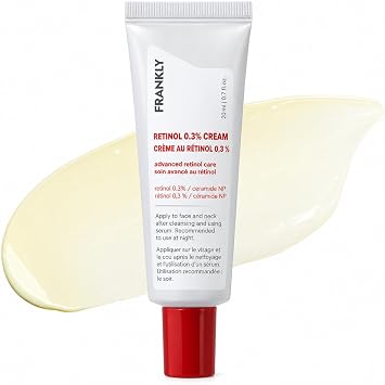 FRANKLY Retinol 0.3% Cream, 0.7 fl oz - Retinol Intensivo Coreano | Crema de noche | Ceramidas y ginseng natural | Cuidado antienvejecimiento, arrugas, reduce la congestión y la hiperpigmentación |