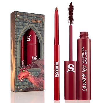 ColourPop x Shrek Kit de delineador de ojos y rímel multicromo, incluye delineador de ojos en gel BFF Crème en Fire Breath y BFF voluminizador en dragón, kit de maquillaje tamaño viaje (2 unidades)