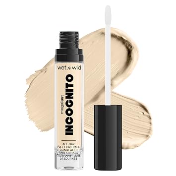 wet n wild Mega Last Incognito AllDay - Corrector de cobertura total para todo el día, tono claro, 0.18 onzas