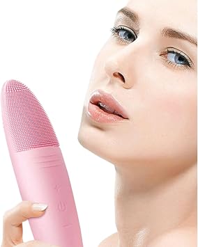 Cepillo de limpieza facial de silicona eléctrico impermeable, limpiador facial de mano recargable para limpieza profunda de poros, exfoliación suave, cuidado de la piel, dispositivo de belleza (CF-23)