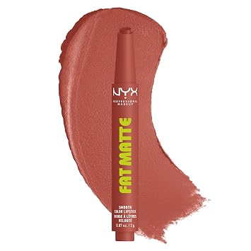 NYX PROFESSIONAL MAKEUP Lápiz labial mate graso, pigmentado, suavizante y que no se seca, maquillaje de labios de larga duración, vegano y libre de crueldad, bata de rosa (Rose Nude)