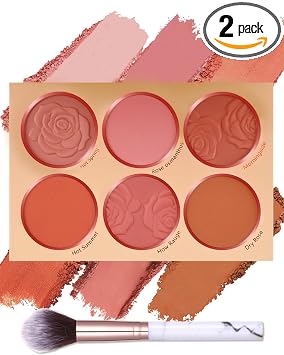 Paleta de rubor,Rubor en polvo rosa naranja,Contorno de colorete para las