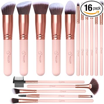 Juego de brochas de maquillaje, juego de brochas de maquillaje BESTOPE PRO, kit de brochas de maquillaje BESTOPE PRO, 16 piezas juego profesional de brochas de maquillaje para ojos y cara, kit de