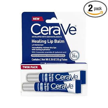 CeraVe Bálsamo labial curativo, tratamiento labial hidratante con ácido