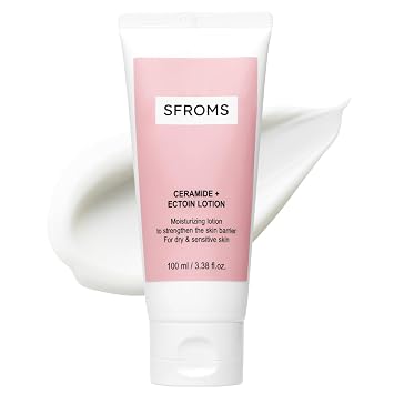 Loción de ceramida, ectoína y ácido hialurónico para piel seca y sensible, hidratante reparadora de barrera, sin fragancia, probado dermatológicamente, cuidado de la piel coreano, 3.4 fl oz