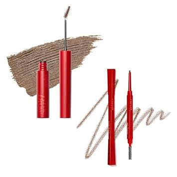 Espoir The Brow Color Fixing Cara #2 Taupe and The Brow Balance Pencil #1 Classic Brown | Fácil de dibujar y fijar, de larga duración y a prueba de manchas, maquillaje de ojos coreano