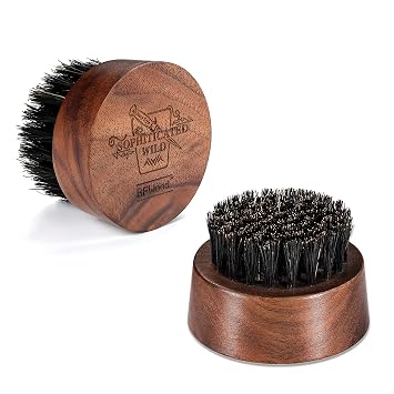 BFWood Cepillo para barba para hombres, cerdas de jabalí naturales