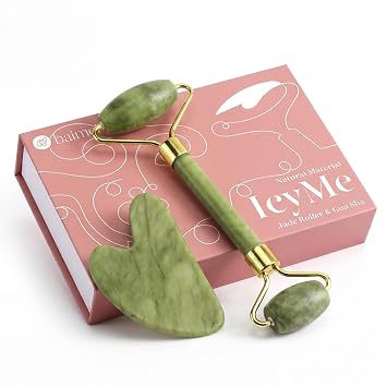 BAIMEI IcyMe Jade Face Roller & Gua Sha Set,Self Care Gifts for Women