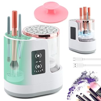 Limpiador y secadora de brochas de maquillaje eléctrico 3 en 1, máquina de