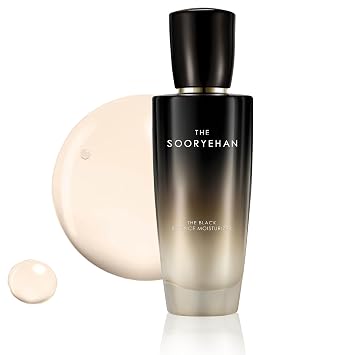 Sooryehan The Black (Essence Moisturizer, 4.4 fl oz/4.4fl oz) - Crema ligera para barrera de humedad, rejuvenece la piel opaca y envejecida. Cuidado de la piel coreano de primera calidad. Levadura negra, ácido hialurónico,
