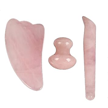 Feng Shui Natural Powder Crystal Massage Juego de tres piezas de tabla de raspado en forma de garra Masaje de hongos Barra relajante W3445