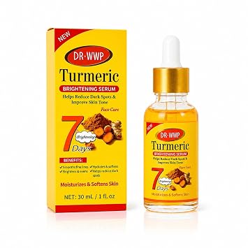 Suero de cúrcuma para la cara – Suero iluminador de piel de cúrcuma natural para manchas oscuras – Limpia la piel, combate el acné, unifica el tono, cicatrices – Tratamiento de cuidado de la piel con