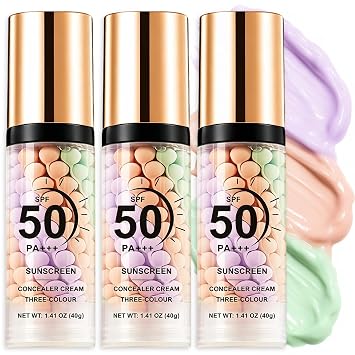 3 correctores de color 3 en 1, imprimación de protección solar SPF 50 para