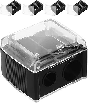 5pcs Dual Hole Makeup Pencil Sharpener for Eyeliner, Black