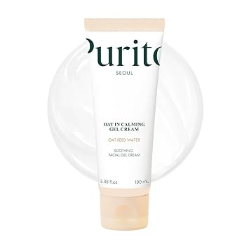 PURITO Gel Crema en Calmante de Avena | Solución calmante para piel sensible | Ligera, no comedogénica, sin fragancia, vegana y libre de crueldad | Cuidado de la piel coreano, 100mL 3.38 fl.oz