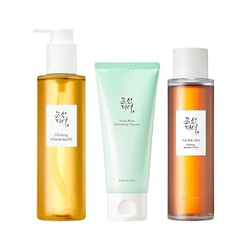 Beauty of Joseon Trío Limpiador y Humectante Aceite Limpiador de Ginseng Aceite Limpiador de Ciruela Verde Esencia de Ginseng Agua Limpieza Profunda e Hidratación Cuidado de la Piel Coreano