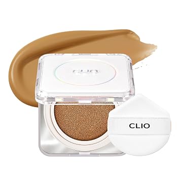 CLIO Kill Cover Founwear Cushion The Original – 20 tonos, cobertura construible de ligera a media, acabado natural, base de maquillaje coreana, ajuste de piel de larga duración, 32W ALMENDRA