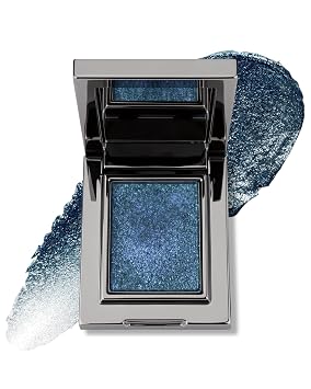 Glitter Eyeshadow,Navy Blue Shimmer Holographic Iridescent Eye Shadow Palette, Metallic Eyeshadow Palette, High Pigmented Long-Lasting Waterproof Eye Shadow, Thanksgiving Eye Makeup for Women