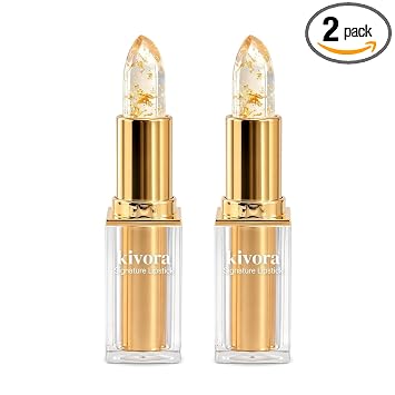Kivora - Paquete de 2 pintalabios que cambian de color con pH adaptativo a la piel, tinte labial hidratante con humedad de larga duración para labios suaves de aspecto natural, magia clara
