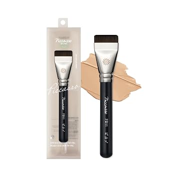 Piccasso Coreano Cepillo FB11 - Cepillo Espatula Profesional para Base Líquida, Cerdas Planas y Suaves para Aplicación Sin Manchas, Ideal para Base Líquida y Maquillaje Facial en Crema