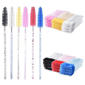 Juego de 300 cepillos desechables para pestañas con diseño en espiral, varitas de rímel multicolor, kit aplicador de maquillaje portátil para extensiones de pestañas y cepillo de cejas (multicolor-1)