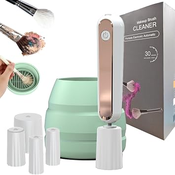 Limpiador de brochas de maquillaje eléctrico, limpiador automático de brochas de maquillaje