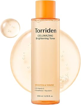 Torriden CELLMAZING - Tóner Vita C de 6.8 fl oz | 89% de agua Hippophae Rhamnoides para resplandor, niacinamida y glutatión, tóner facial hidratante para piel opaca y sensible