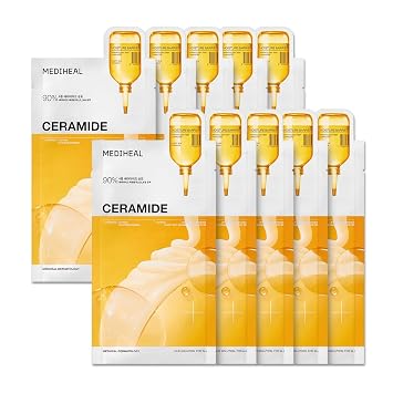 MEDIHEAL Ceramide Essential Face Sheet Mask, Moisture Barrier (10ea)