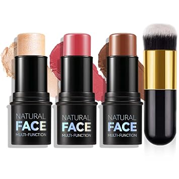 Kit de maquillaje en barra de contorno de crema de 3 piezas, crea