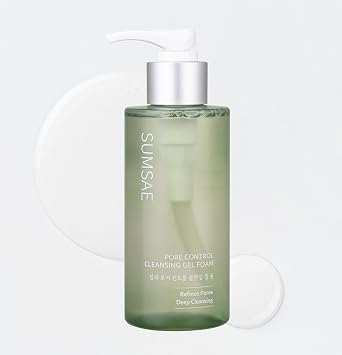 Limpiador de gel a espuma para control de poros, lavado facial coreano con té verde, cáscara de castaño y niacinamida, limpiador diario sin pelar para el exceso de aceite y el aspecto de los poros, 5.24 onzas líquidas