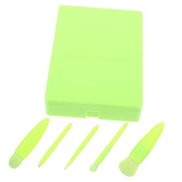 Juego de brochas de maquillaje portátiles, colección de pinceles cosméticos para mujeres, cerdas suaves para viajes, para base, polvo, sombra de ojos y aplicación de labios, fluorescente