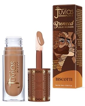 Juvia's Place Bronceador líquido bronceado, Biscotti, bronceador líquido para rostro con textura sedosa y mezclable, cobertura construible para contorno y dimensión naturales, fórmula fácil de mezclar, a prueba de parches