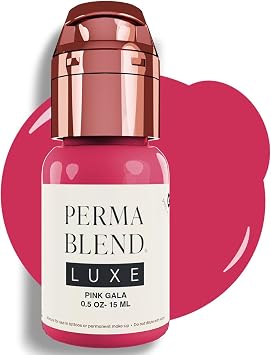 Perma Blend Luxe - Pink Gala - Tinta vegana para tatuaje de labios, pigmento microblading fresco con opacidad media-alta y matiz neutro, rubor labial y maquillaje permanente, libre de crueldad animal (0.5 onzas)