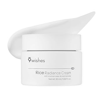 9 wishes 72% RICE Radiance Cream -1.7 fl oz - Hidratante facial hidratante avanzado, cuidado de la piel coreano premium